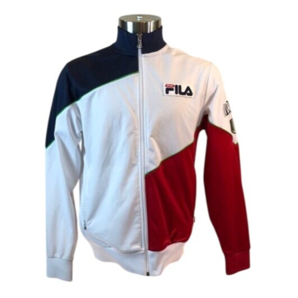 Fila Sport Italia Mens Track Jacket Red/White/Blue Small